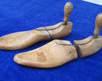 Hormas de madera AMCO antiguas para zapatos, camillas, asas torneadas, originales, auténticas, vintage