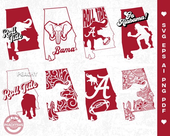 Download Alabama Crimson Roll Tide SVG Football Vector Cut File | Etsy