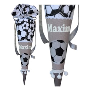 School cone football with name – grey – personalized – sugar cone – school enrollment 2025