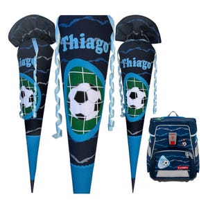 Football school cone matching Soccer Lars Step by Step, custom, name, sewn, fabric sugar cone