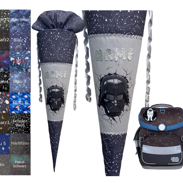 School cone matching the Louis School Mood, Stardust, Shuttle, Spaceship, Universe, Spaceship, Star Shuttle, Custom, for boys