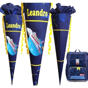 School cone matching the Step by Step Starship, Shuttle, Spaceship, Universe, Spaceship, Star Shuttle, Custom, for boys