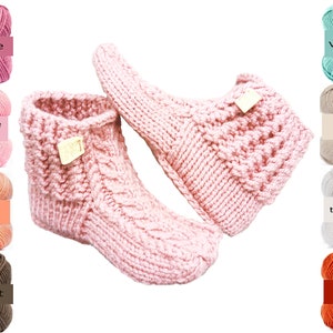 women&#39;s chunky wool booties, fireplace cozy socks, warm hand knitting socks ,winter socks,wool crochet boot slippers with braids,35-42