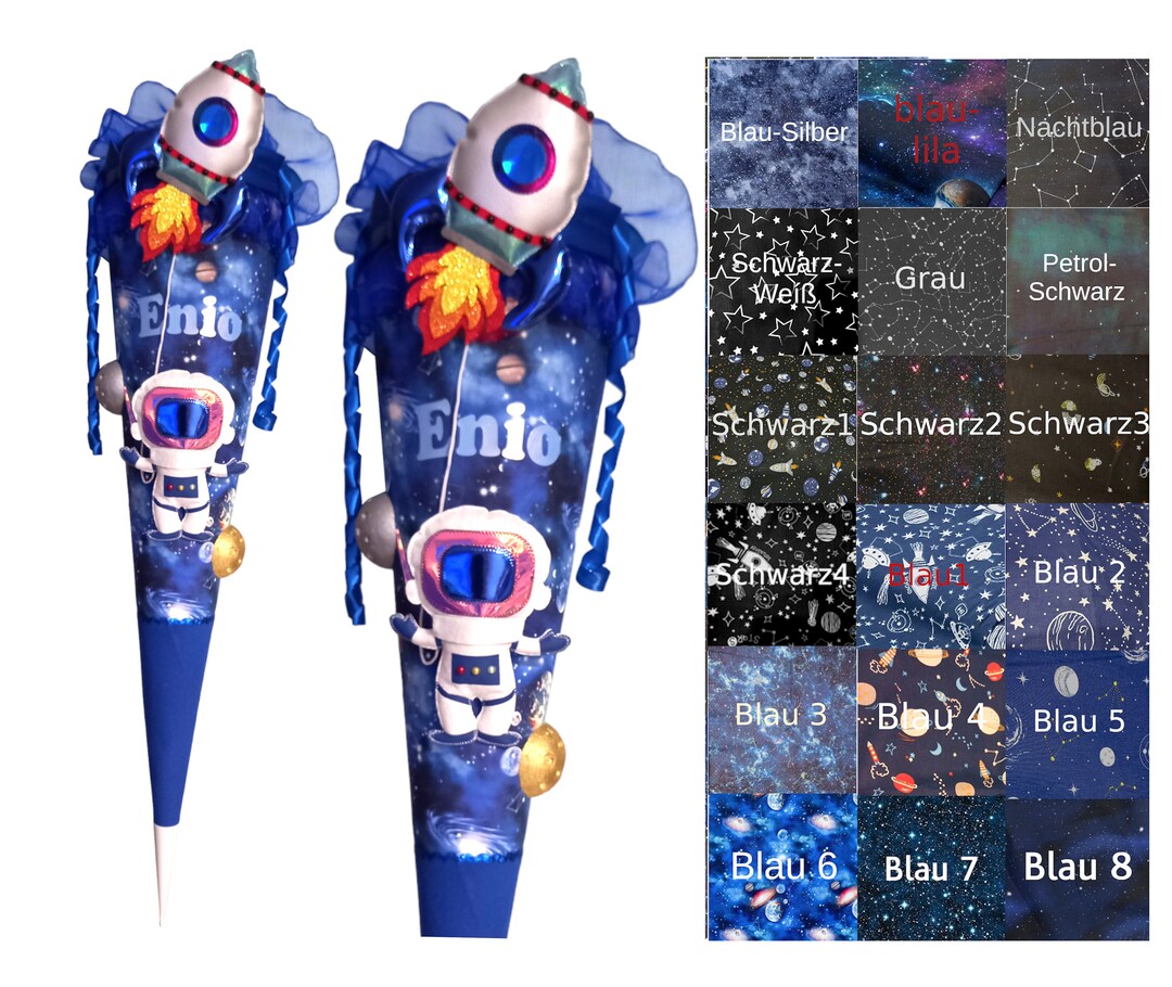 Rocket Rake Sewn School Bag Astronaut, Rocket, Galaxy, Planet, for Boys, Handmade ...