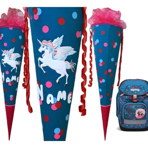 Cartable licorne assorti à l'Ergobag VoltiBär /pegasus/ pour filles/ personnalisé