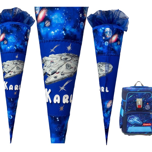 Schultüte match Star Shuttle Elio Step by Step,universe,cosmos,for boys, custom, Sewn,Name