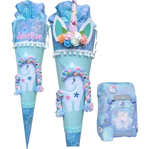 Cartable assorti au cartable licorne/pour fille/personnalisé/cousu/nom souhaité
