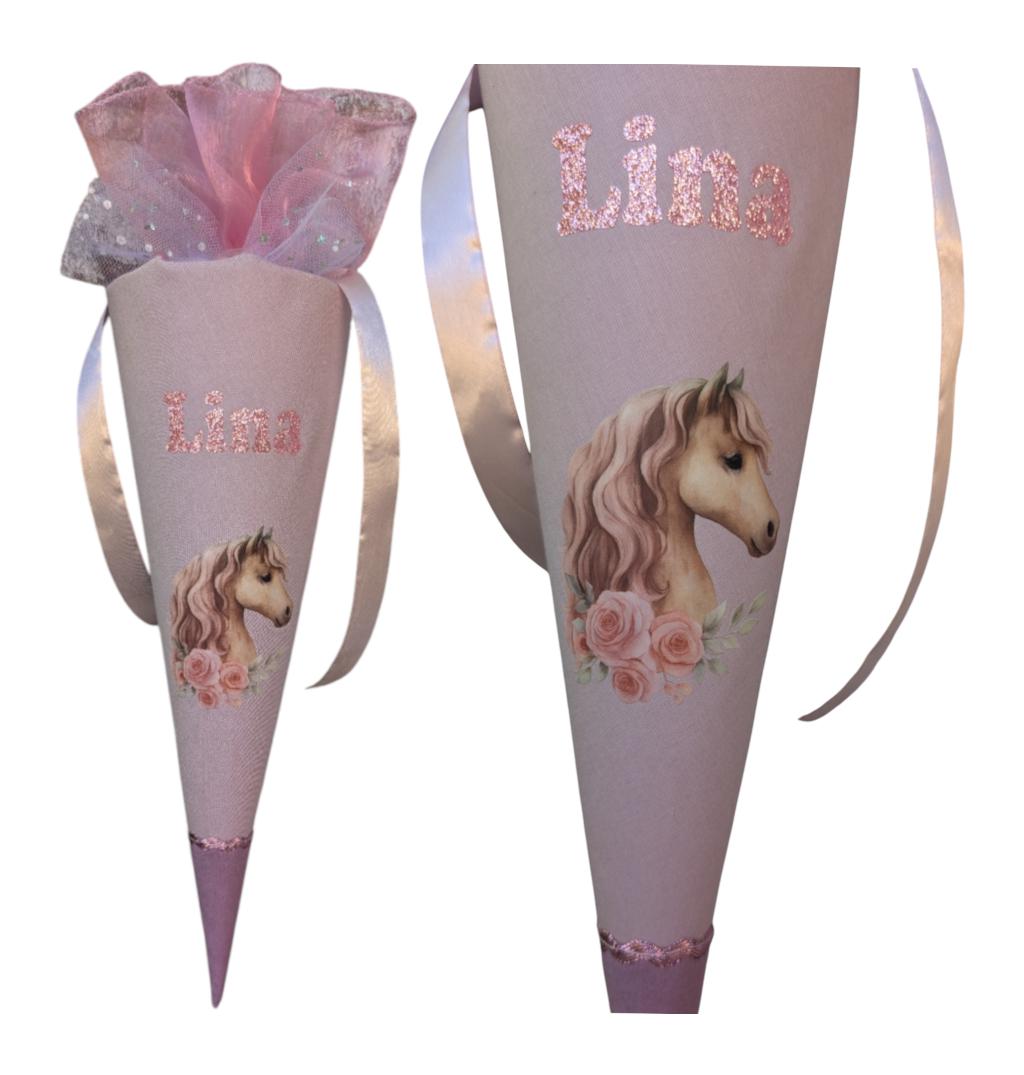 EINZELSTÜCK !!! Schultüte / Zuckertüte Pferd schwarz - Steckkönig-Design