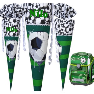 Cartable de football assorti à la coupe de football, personnalisé, prénom, cousu, pour garçon