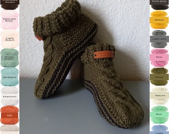 women's booties, fireplace cozy socks, warm hand knitting socks, ,winter socks,wool crochet boot slippers with braids,36-42