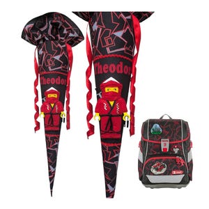 School cone matching the Step by Step Ninja Yuma, Ninja Kimo for boys, sewn, custom