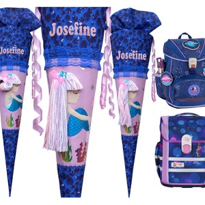 Meerjungfrau Schultüte passend zum Deep Ocean , für Mädchen, genäht, mit Name versehen , for girls, Name, custom