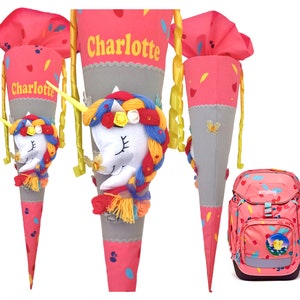School cone matching the Lemon Folding Bear/with unicorn/for girls/custom