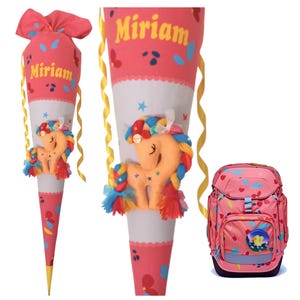 Personalized school cone with unicorn | Handmade candy cone for girls | Reusable & washable