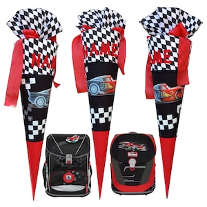Cartable de voiture de course, assorti aux Scout Monza et Derdiedas Speed Power, pour garçons, cousu, personnalisé, avec nom