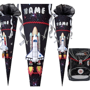 School cone matching the Stardust derdiedas, Shuttle, Spaceship, Universe, Spaceship, Star Shuttle, Custom, Sewn, for boys
