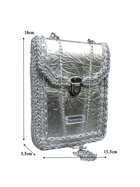 small silver shoulder bag
