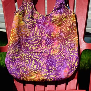 Cloth Tote/Shoulder Bag- Purple,Orange, Pink, Yellows Tie Dye