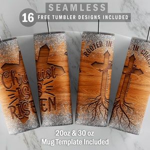 Jesus Christ Faith Glitter Skinny Tumbler 20oz 30oz Wrap, Mug Template 11oz Sublimation Waterslide PNG Digital Desings Download