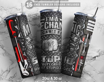 Mechanic Tools Automotive, Skinny Tumbler 20oz 30oz Wrap, Mug Template 11oz, Sublimation Waterslide, PNG Digital Designs Download