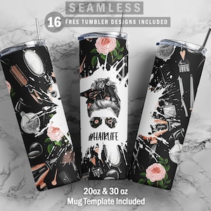 Haarleben Mama, Skinny Tumbler 20oz 30oz Wrap, Mug Template 11oz, Sublimation Waterslide, PNG Digital Desings Download