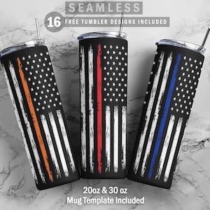 American Flag Red Orange Blue Stripe, Skinny Tumbler 20oz 30oz Wrap, Mug Template 11oz, Sublimation Waterslide, PNG Digital Desings Download