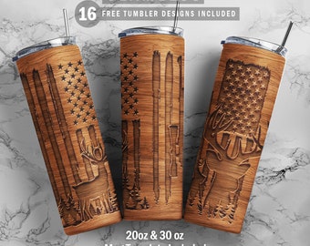 Deer Hunting Skinny Tumbler 20oz 30oz Wrap, Mug Template 11oz Sublimation Waterslide PNG Digital Desings Download