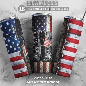 American Army USA Flag, Skinny Tumbler 20oz 30oz Wrap, Mug Template 11oz, Sublimation Waterslide, PNG Digital Desings Download