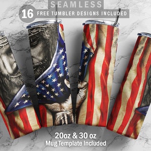 Jesus Usa Flag , Skinny Tumbler 20oz 30oz Wrap, Mug Template 11oz, Sublimation Waterslide, PNG Digital Desings Download