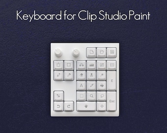 White Keyboard Keypad Controller for Clip Studio Paint