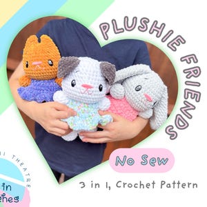 Pluszowe Przyjaciele, 3 w 1, Zwierzęta do Szycia bez Szycia