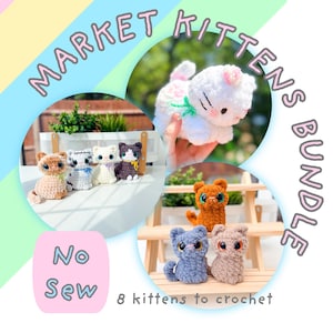 Market Kittens-paket: 8 kattungar att virka utan att sy