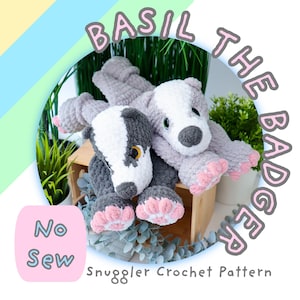 Basil der Dachs Snuggler, No Sew Lovey Häkelanleitung