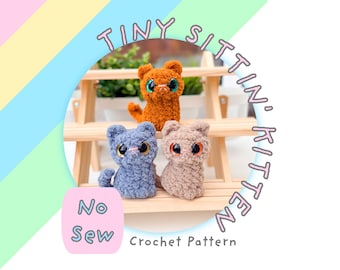 Tiny Sittin’ Kitten, No-Sew Crochet Pattern