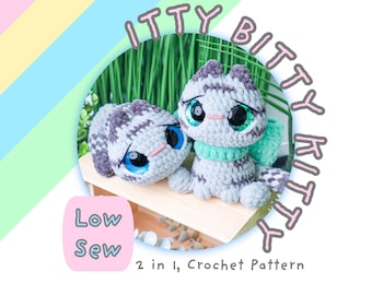 Itty Bitty Kitty, 2 in 1, Low Sew Häkelanleitung