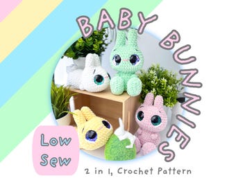 Baby Bunny Low Sew 2 in 1 Crochet Pattern