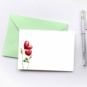 Postal estándar con forma de corazón. Tarjeta de felicitación escrita a mano. Tarjeta de San Valentín