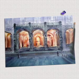 Travel original painting wall art. Germany City landscape.