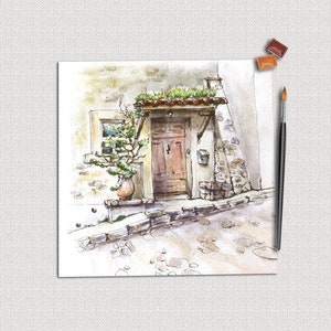 Provence original painting. Travel wall art.