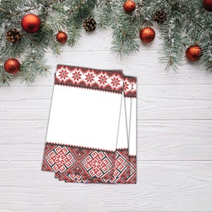 Juego de postales étnicas, tarjeta en blanco con notas populares ucranianas
