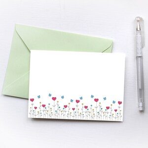 Heart printable postcard. Hand written digital blank card,  PNG, JPG clipart.