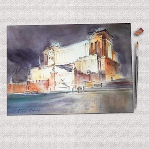 Rome Italy wall art. Travel original painting