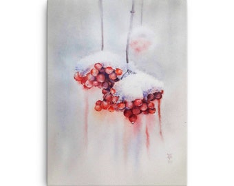 Berry wall art, print on canvas. Berry poster.