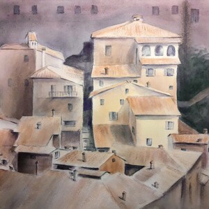 Travel wall art. Italy original painting and print art.