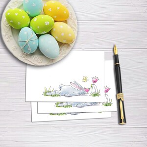 Easter Bunny printable holiday blank card. Funny note card