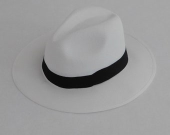 Panama Hat White Impermeable Fabric Man Made All Sizes