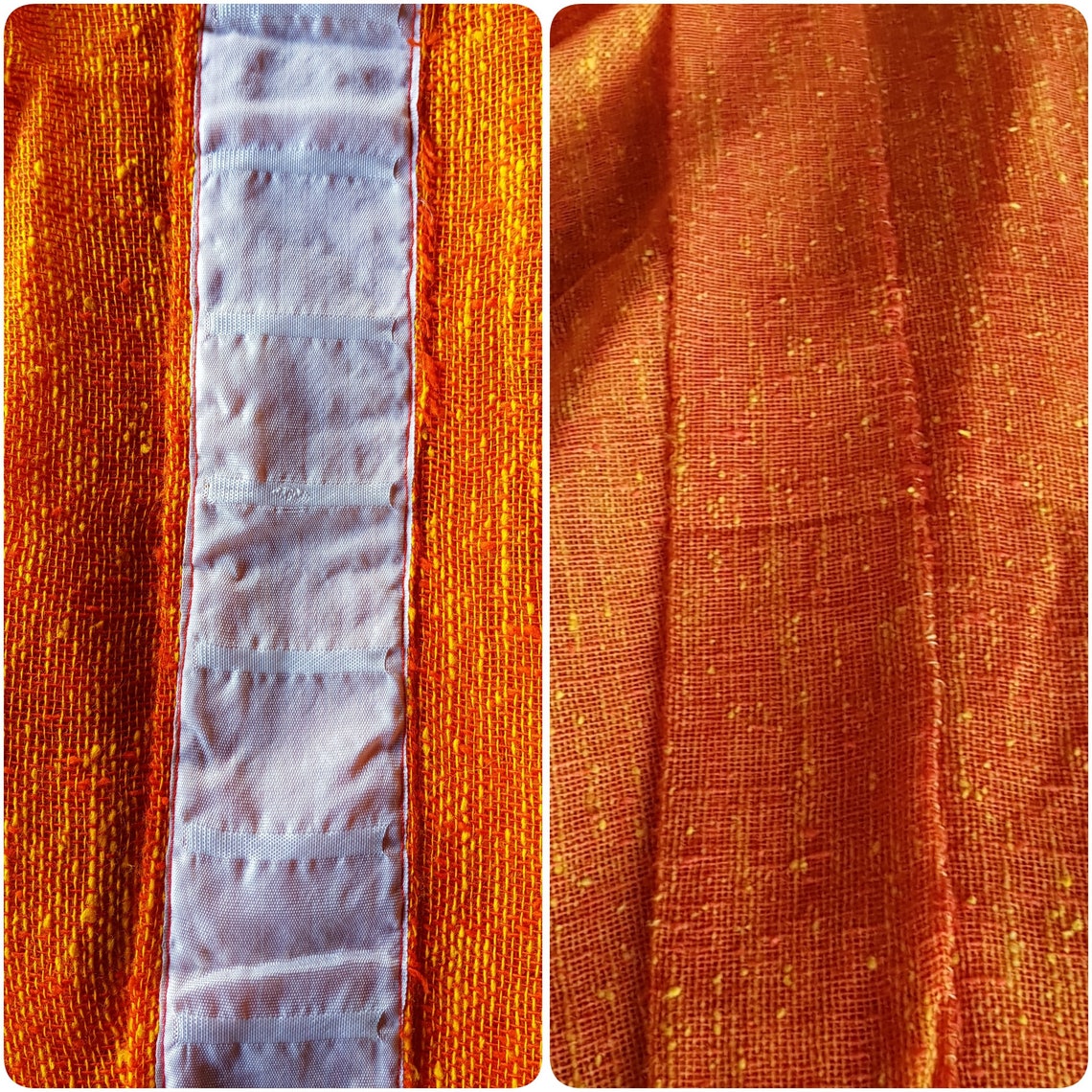 Scandinavian curtains. Net curtains in orange and yellow in a | Etsy