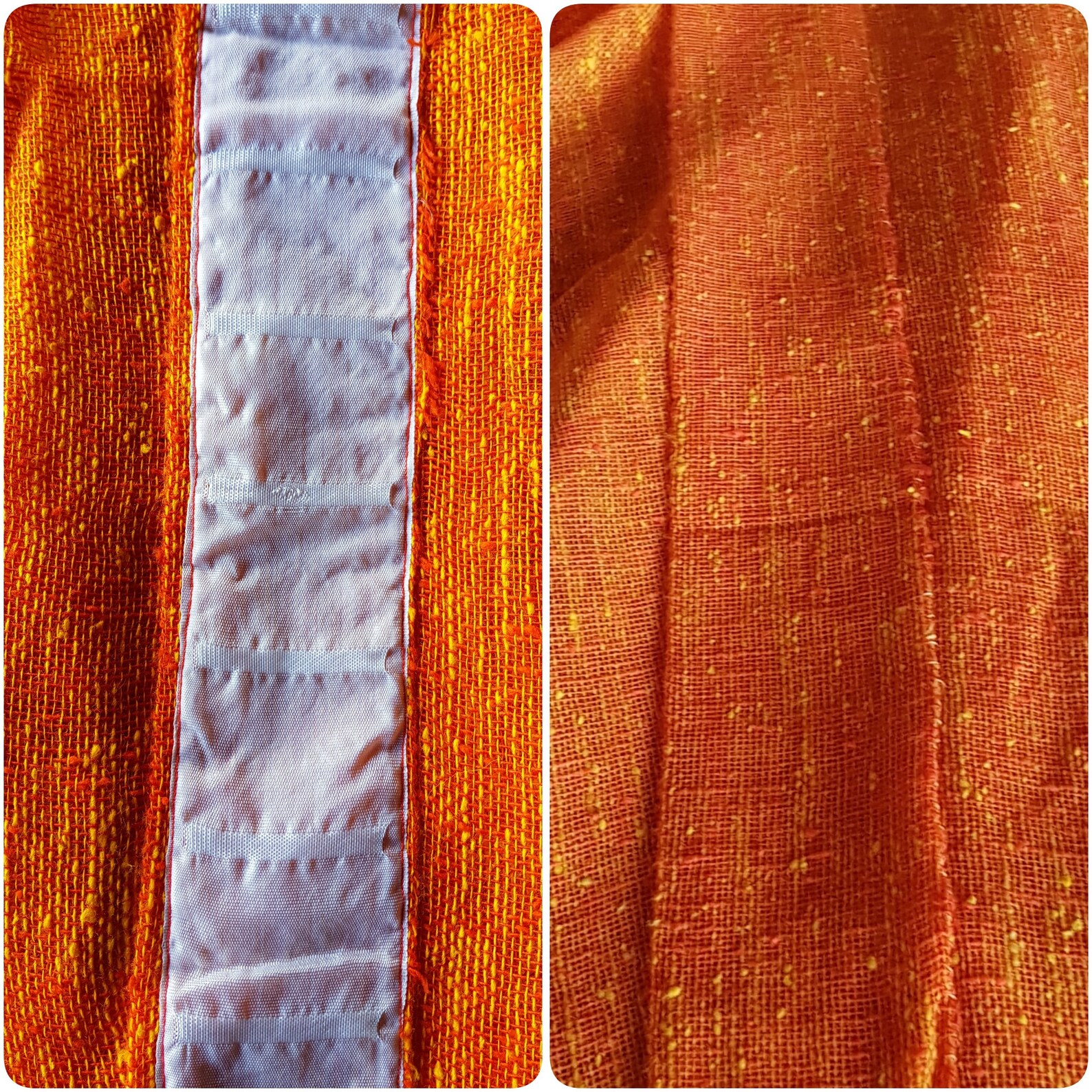 Scandinavian curtains. Net curtains in orange and yellow in a | Etsy