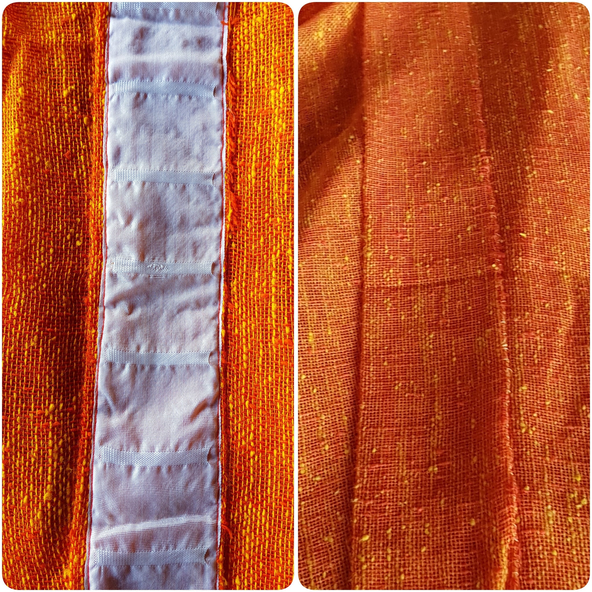 Scandinavian curtains. Net curtains in orange and yellow in a | Etsy