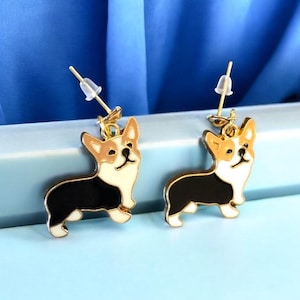 Corgi gifts for her, dog stud earrings, dog mum gifts, Corgi earrings